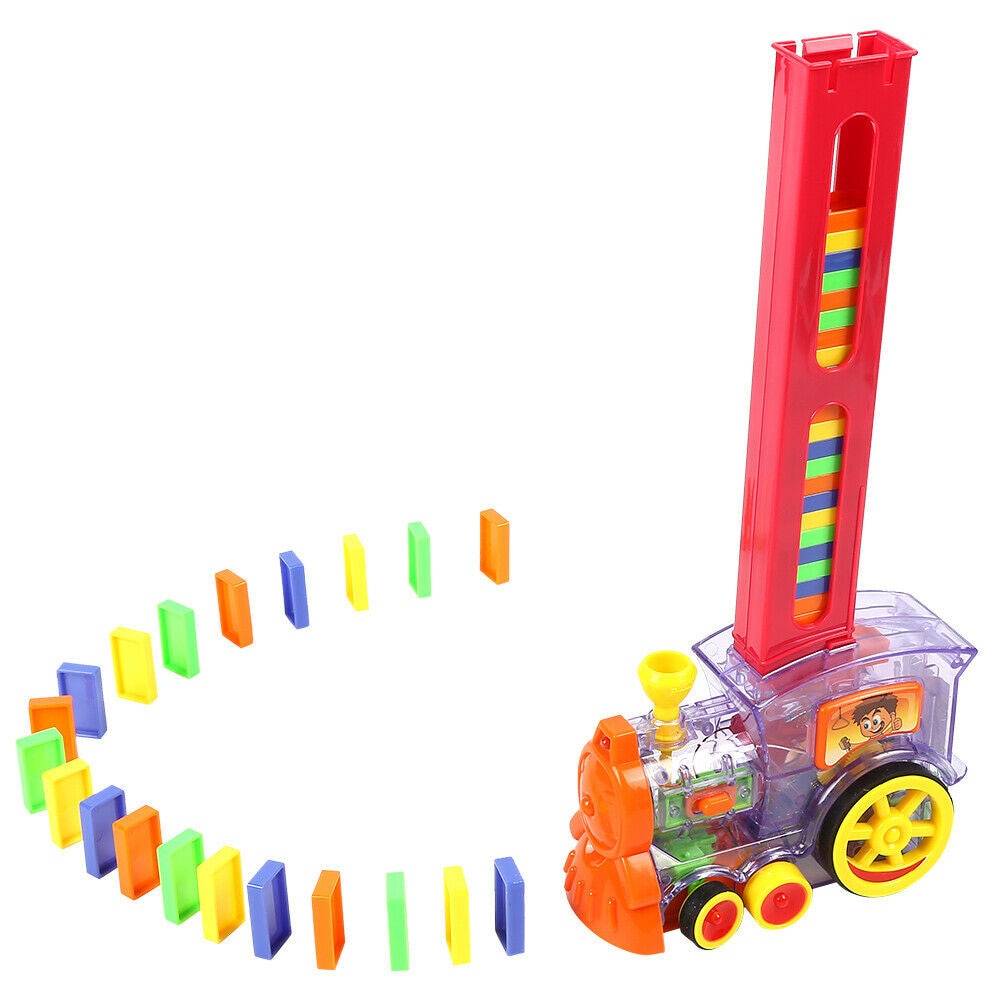 Blokke rally abs pige dreng børn mursten lyd lys legetøj pædagogisk domino sæt tog model elektronisk farverig lægning