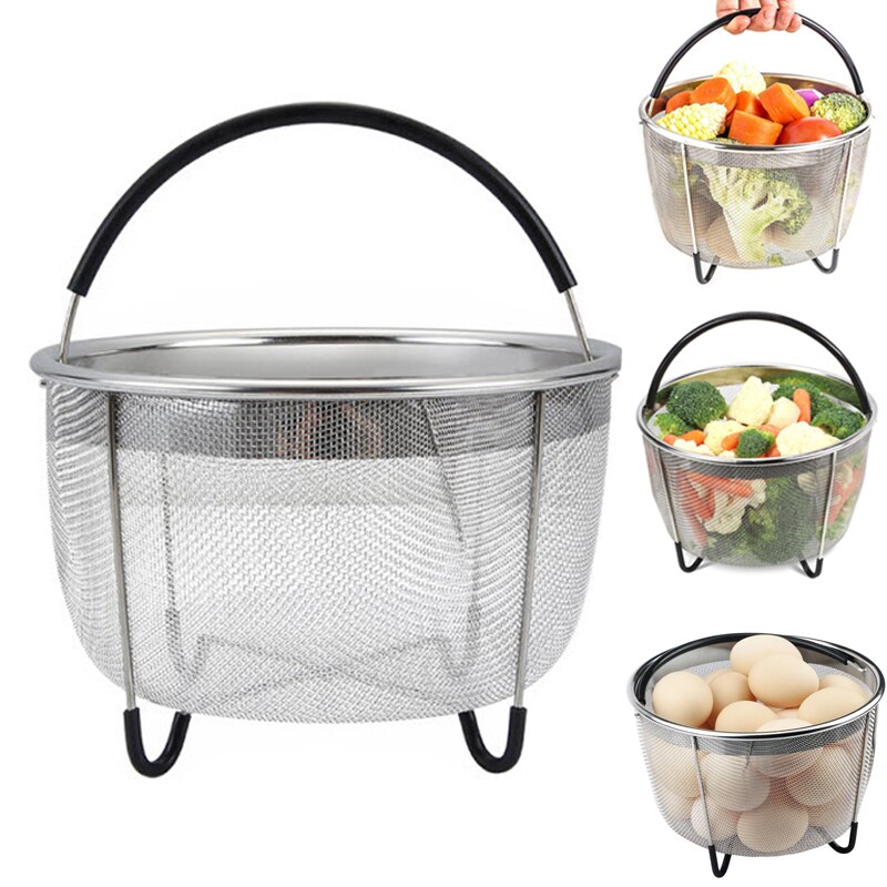 ZK30 Steamer Basket for Instant Pot Accessories 304 Stainless Steel 6 Qt Pressure Cooker Accessories for Rice Egg Vegetable Meat