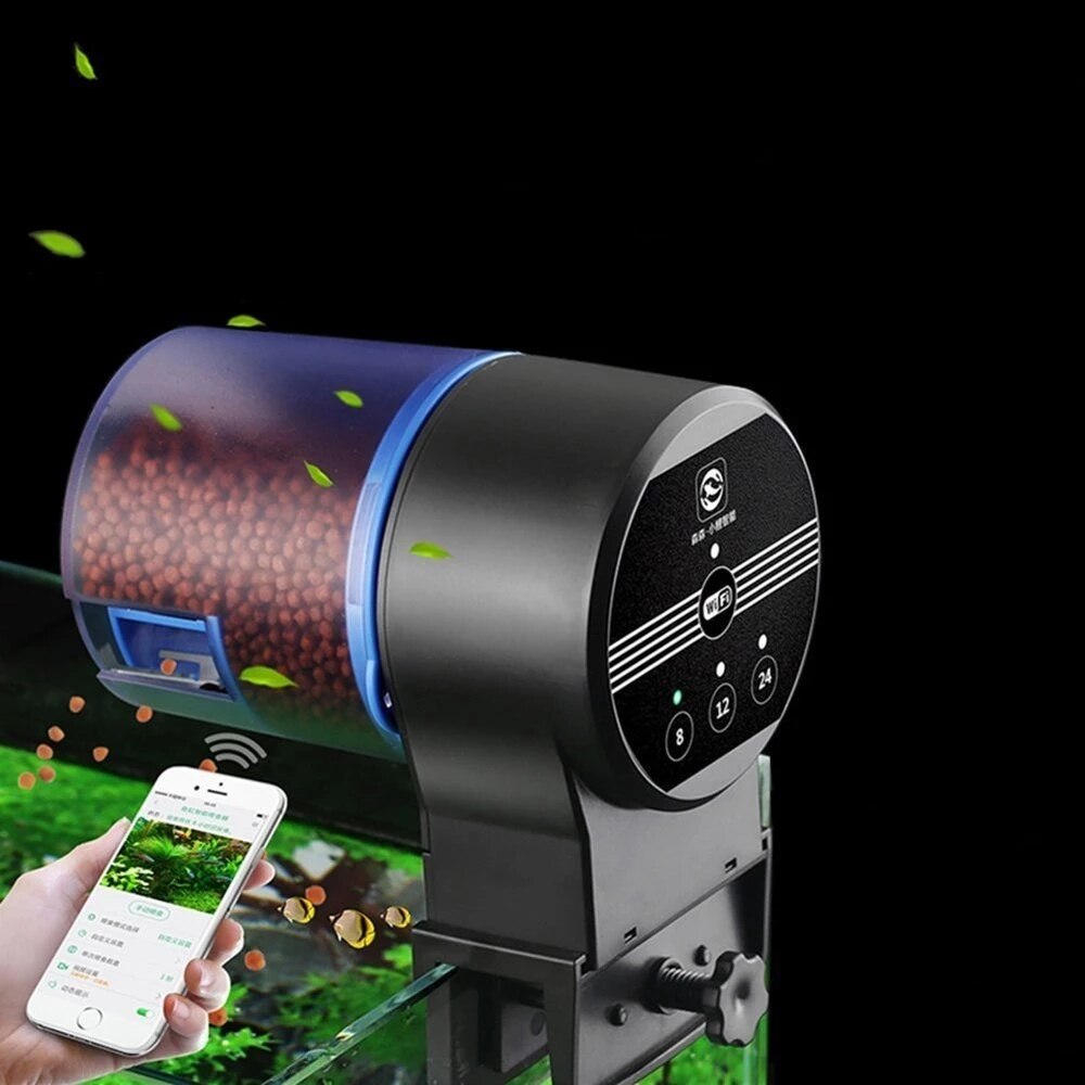 SUNSUN – distributeur automatique de nourriture pour poissons d&#39;aquarium, avec WIFI et minuterie, résistant à l&#39;humidité, contrôle via application Mobile