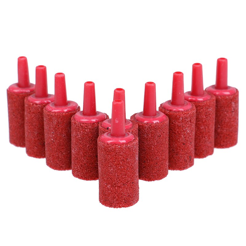 10 Stks/partij Cilinder Bubble Beluchting Beluchter Lucht Steen Voor Aquarium Aquarium Decoratie: Rood