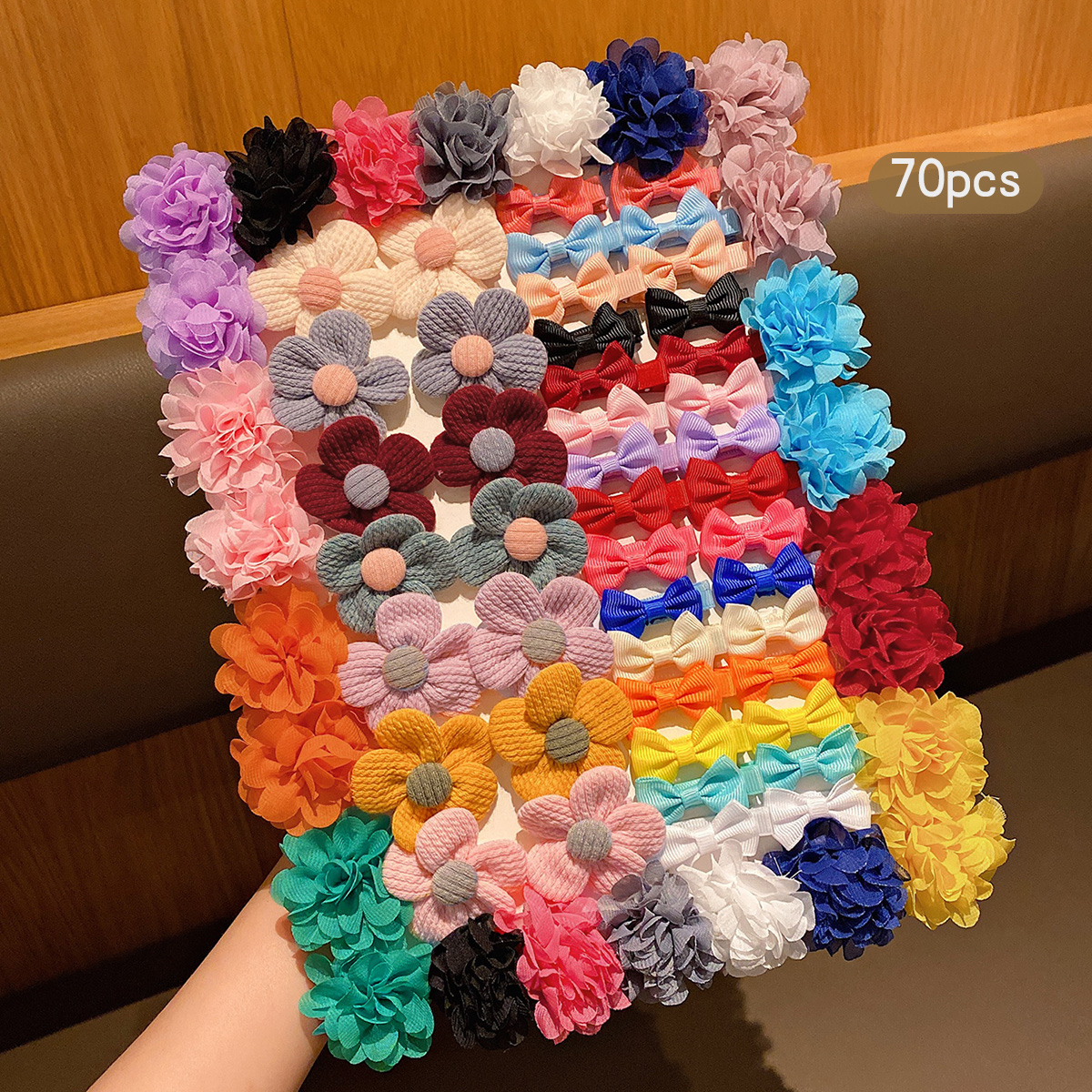 30 pinces à cheveux en tissu à nœud aléatoire coloré adaptées à un usage quotidien comme accessoires pour cheveux: Mandarine