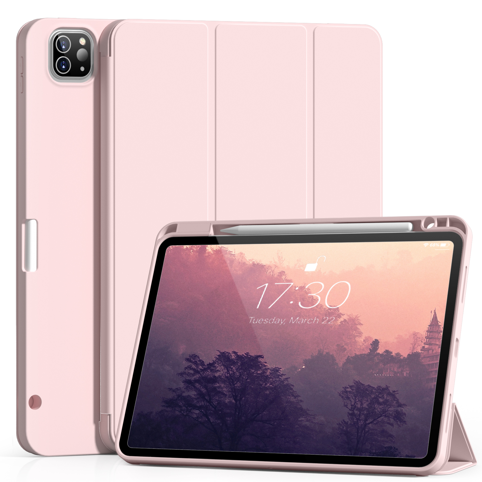 RBP para iPad Pro 11 de 12,9 pulgadas con estuche para lápices, para iPad Air 4/5ta generación 10,9 pulgadas mini 6 funda suave y delgada para tableta de TPU: Seventeen / Blanco