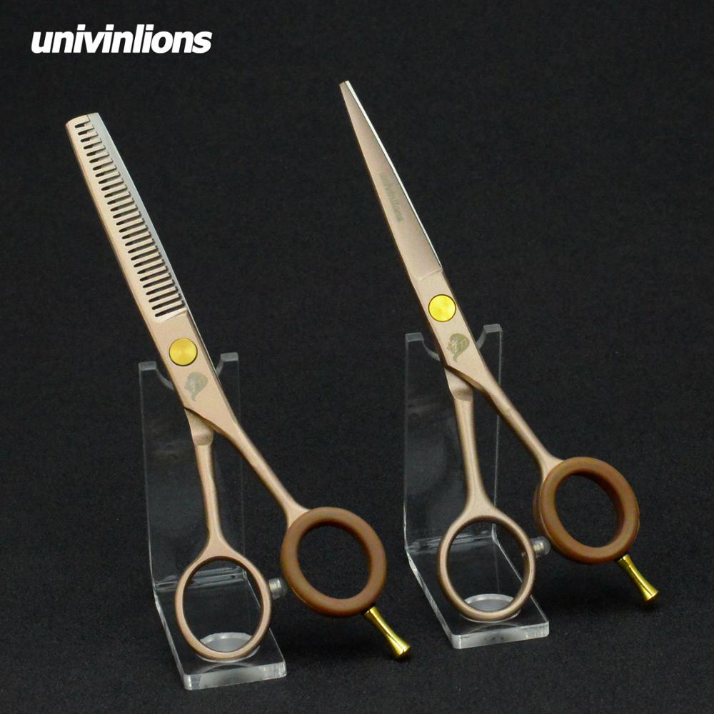 univinlions 5.5" rose gold hairdresser scissors barber hairdressing scissors haircut shears thinning hair golden scissors razor