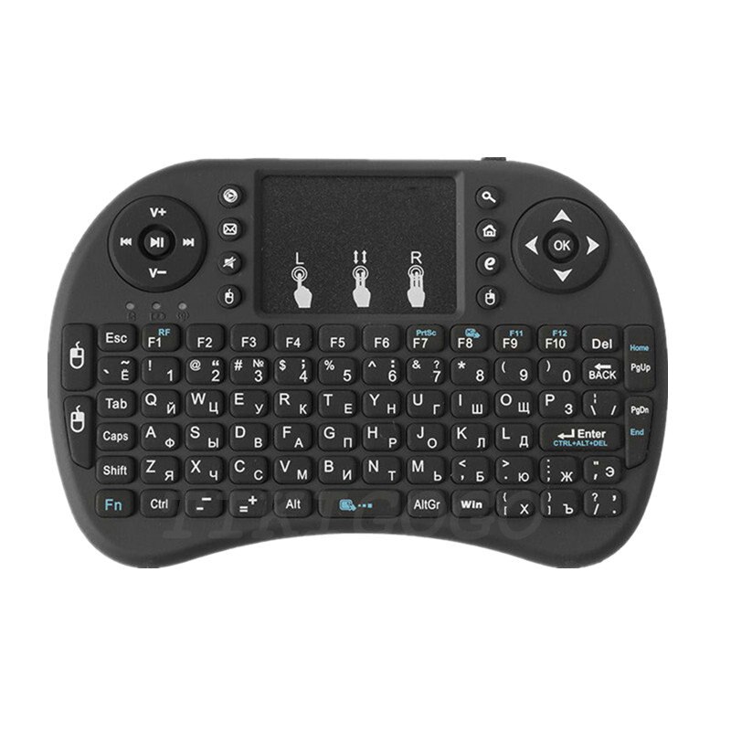 Tikigogo air mouse met touchpad i8 Mini Draadloze Toetsenbord afstandsbediening Russisch engels layout voor android smart tv box pc