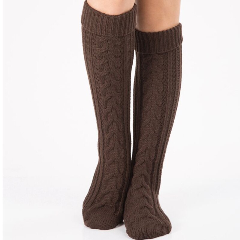 Style Warm Wool Leg Cover Trample Socks Christmas Boots Cover Over Knee Long Socks Warm Aand Thick Knitting Leg Warmers: coffee