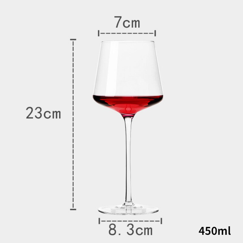High 450-650Ml Lead-Free Crystal Handmade Goblet Square Polar Light Luxury Wine Glass Cup Family Tasting Cup