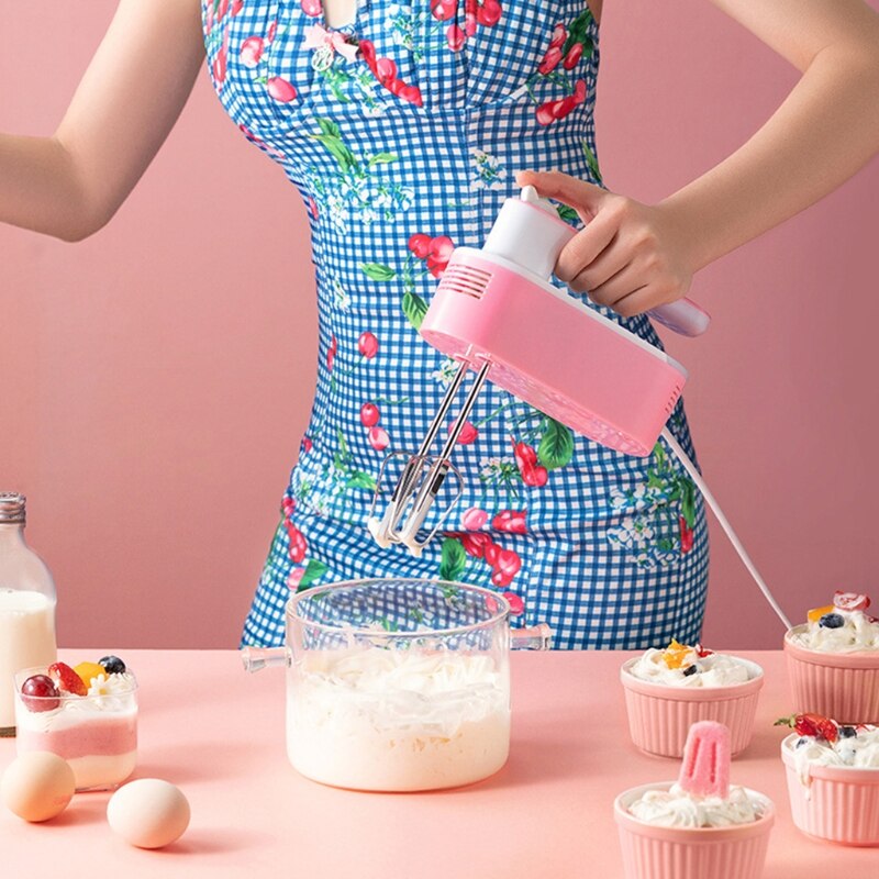 Handheld Electronic Mixer 5 Speed for Cake Egg Yeast Dough Stainless Steel