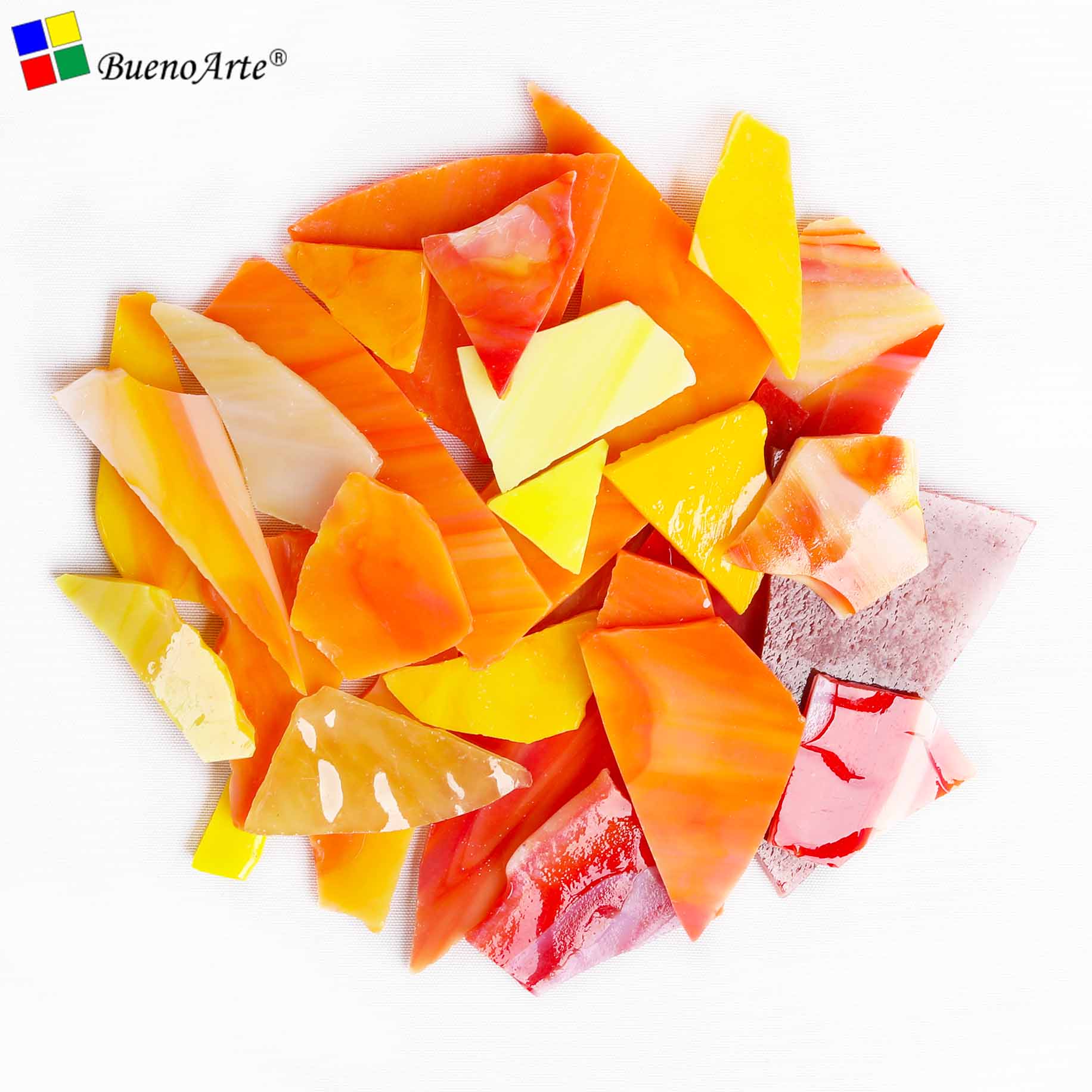 900gram Stained Glass Scraps DIY craft Tiffany glass: ORANGE  MIX