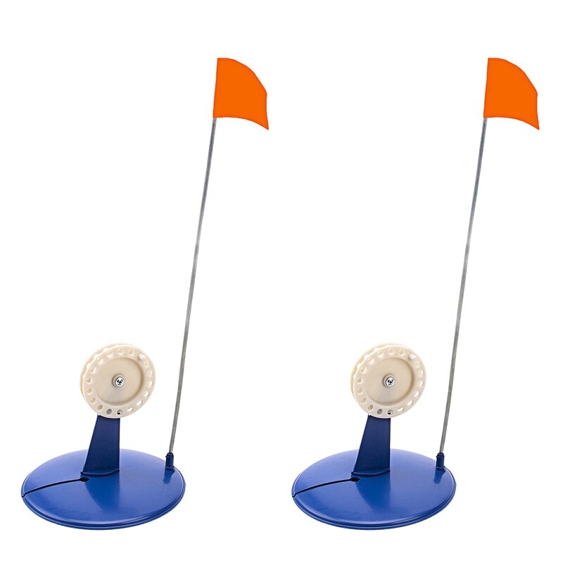 2 stuks opvouwbare winterse ijsvissersgereedschappen, vlaggenstok, kajakvlag, voetstuk voor op de rail, tip-up vlag, accessoires voor buiten in de winterse ijsvissersuitrusting: 19.5 19.5 50cm