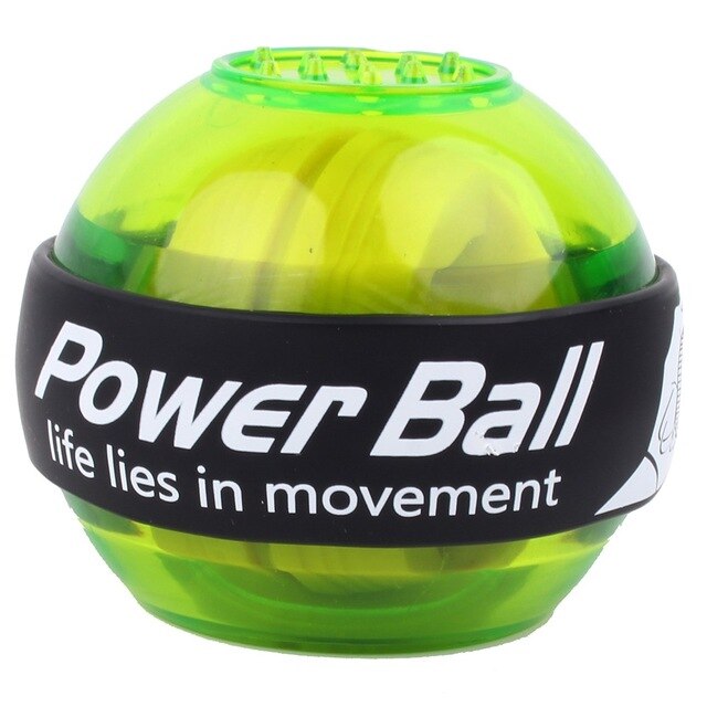 Bola de giroscopio relajante para entrenamiento, Bola de Potencia muscular de muñeca de , ejercitador de brazo, resistente, LED, pelota para hacer ejercicio: Verde