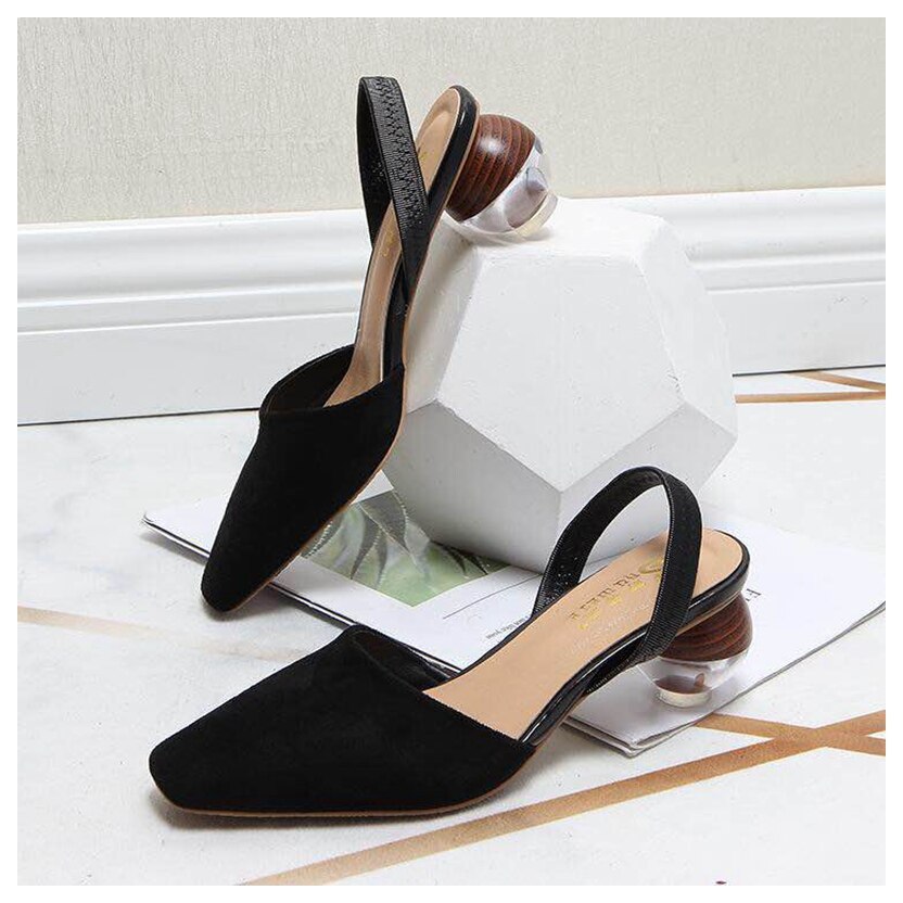 Women Sandals Crystal Round Ball Heels Ankle – Vicedeal