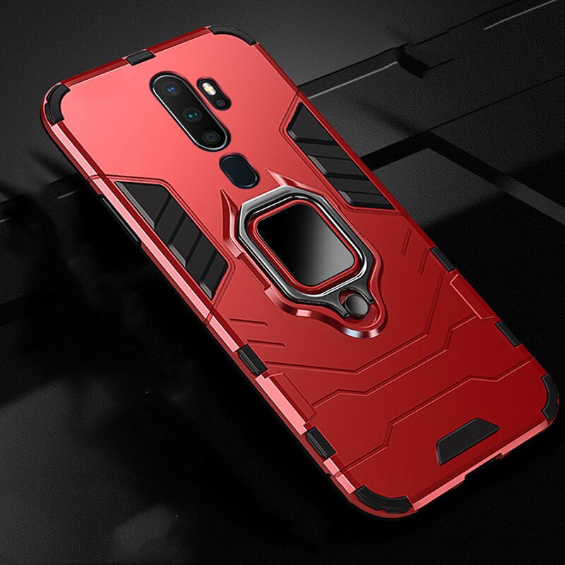 TeppKa Armor Shockproof Ring Houder Case Voor OPPO A9 A5 Case Hard PC Soft TPU Hybrid Back Beschermende cover