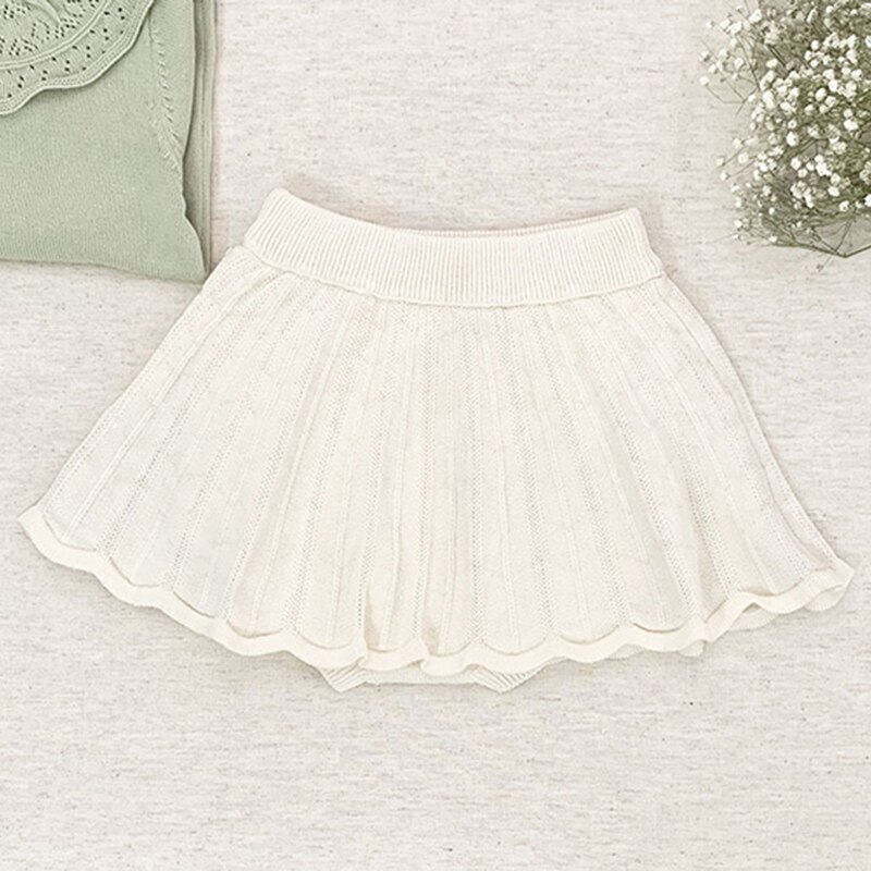 Kind Baby Meisje Zoete Broek Prinses Baby Meisje Broek Kinderen Meisje Pure Kleur Shorts Lente Herfst Gebreide Broek Rok: P22170 apricot / 4T-110