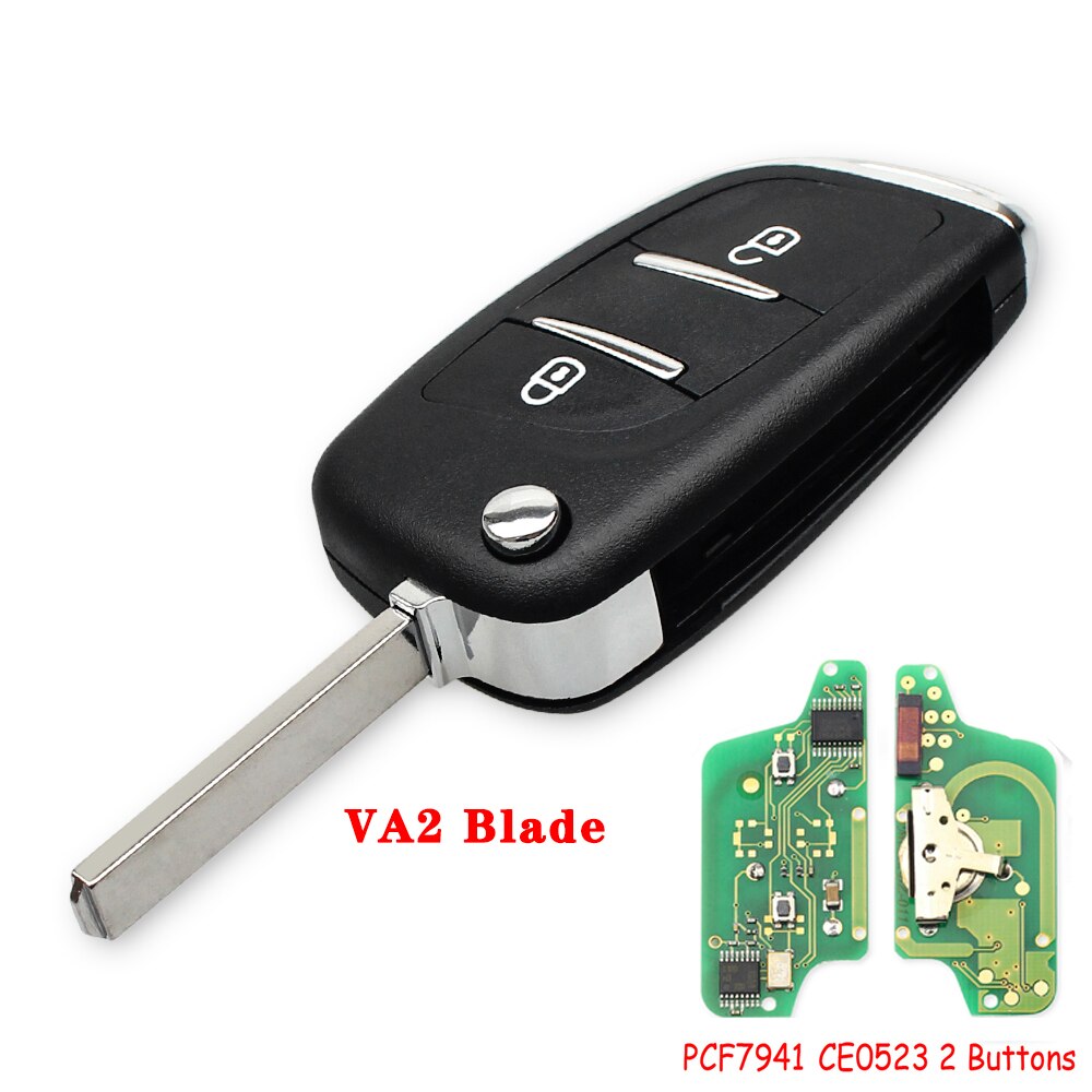 KEYYOU FRAGEN FSK Geändert Auto Schlüssel Für Peugeot 207 307 407 208 308 408 607 Partner CE0523 Ce0536 433mhz ID46 2/3 Tasten: ASK modulation / 2BT VA2 CE0523