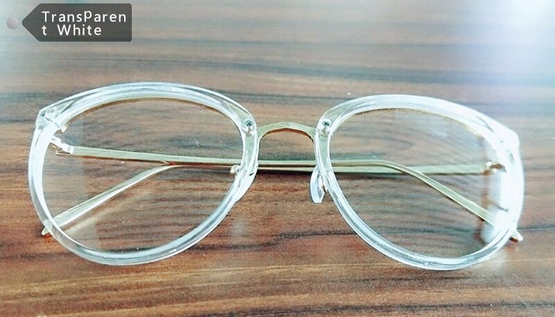 Retro runde briller kvinder metal fulde briller ramme optiske briller klar linse computer briller: Gennemsigtig