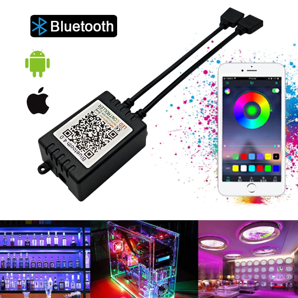 APP Phone RGB RGBW Controller Bluetooth LED Controller DC 5V 12V 24V Bluetooth IR Remote Dimmer For LED Strip Black White