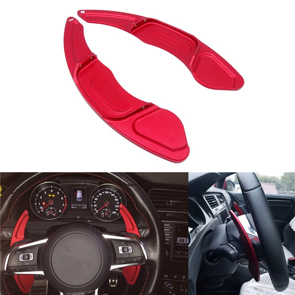 2 Stuks Stuurwiel Paddle Shift Voor Vw Golf 7 Gti Scirocco Zilver: Red