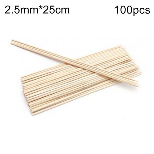 50/100 stk engangsgrill bbq bambus spyd kød mad kødboller træpinde engang bbq bambus stick lamspyd: 2 punkt 5 mmx 25cm