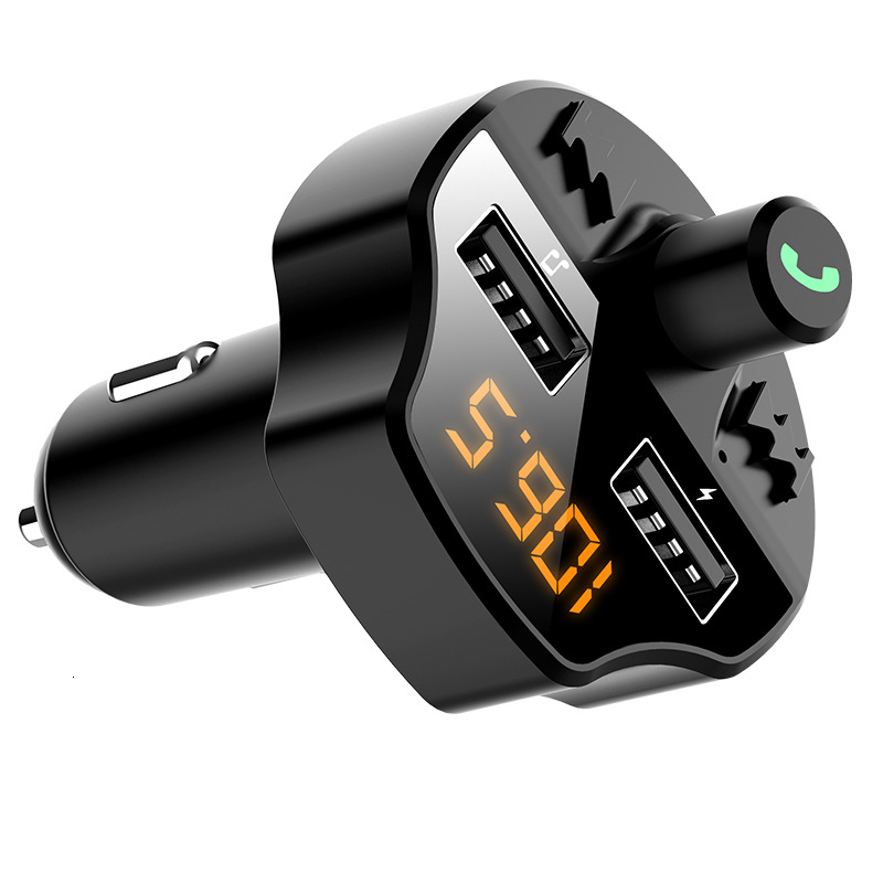 Dubbele usb autolader fm-zender draadloze bluetooth handsfree fm-modulator auto telefoonlader voor telefoon auto  mp3 spelers