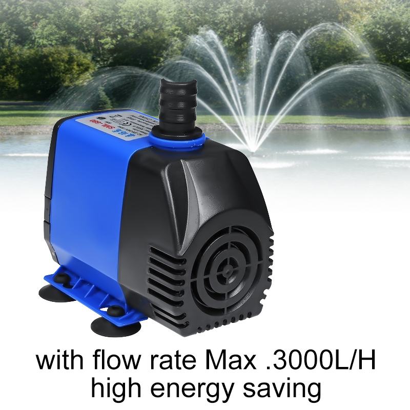 Ultra Quiet Submersible Water Pump Filter Fish Pond Fountain 600-3000L/H Tank Aquarium US Plug High-lift 8W/15W/30W/45W/70W