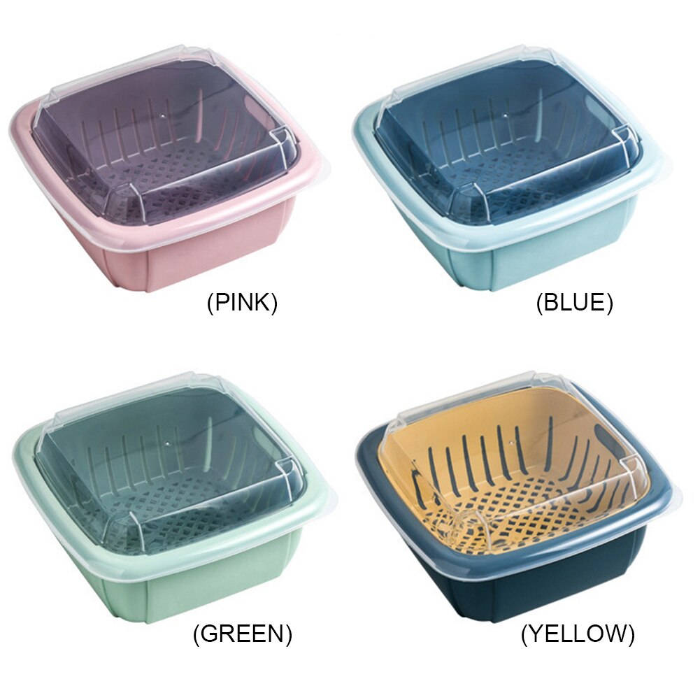 Kitchen Drain Basket Colander Fruit Vegetable Washing Basket Strainer Storage Basket Preservation Box Kitchen Tool