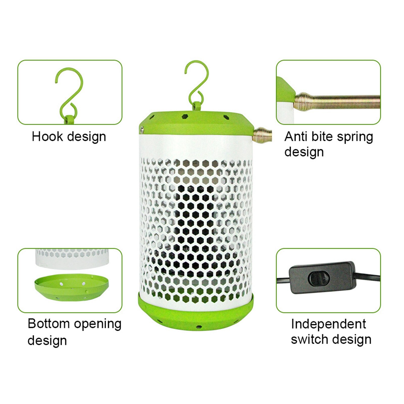 Reptiel Warmte Lampen Met Beschermhoes Keramische Warmte Lamp Met Anti-Brandwonden Kooi Reptiel Heater Lamp Terrarium Verlichting