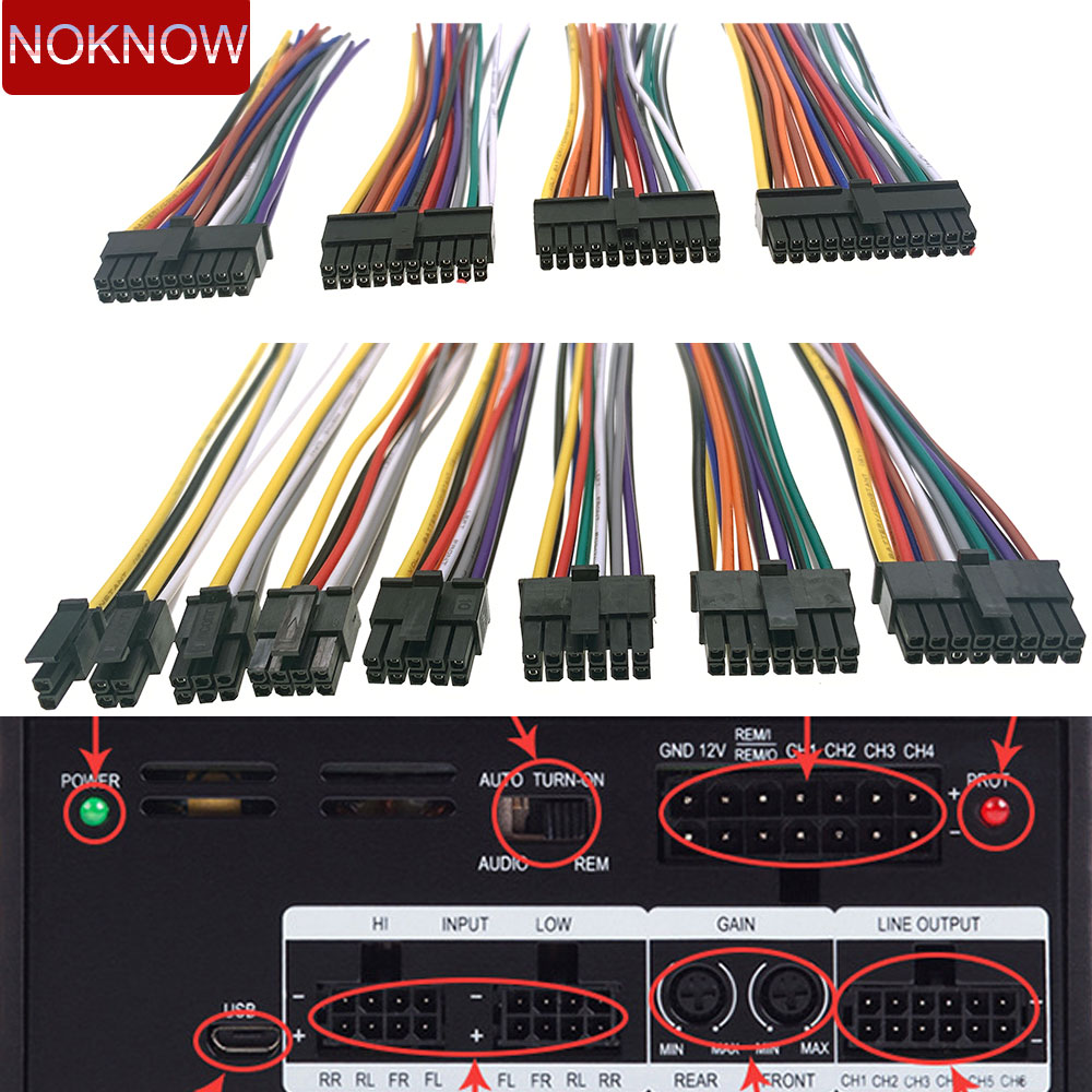 Universal bil-cd-radio stereohögtalare dsp strömkabelhärva kontakt 4 6 8 10 12 14 16 18 20 22 24 -stifts hankontakt adapterkabel