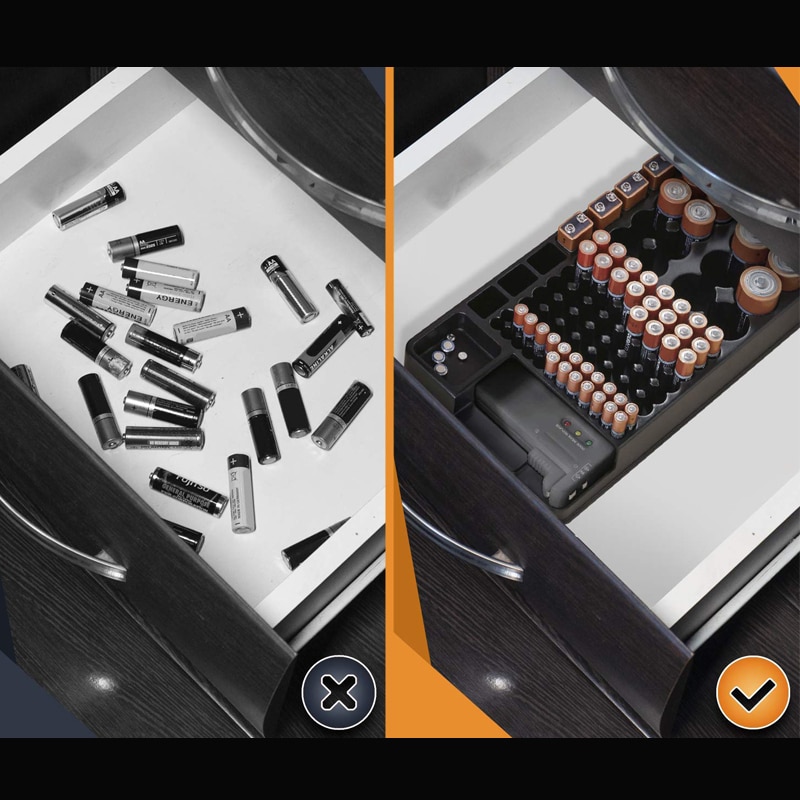 Fghgf Opslag Batterij Organizer Houder Batterij Case Houders Batterij Checker Voor Aaa Aa Cd 9V W/Tester rack Doos