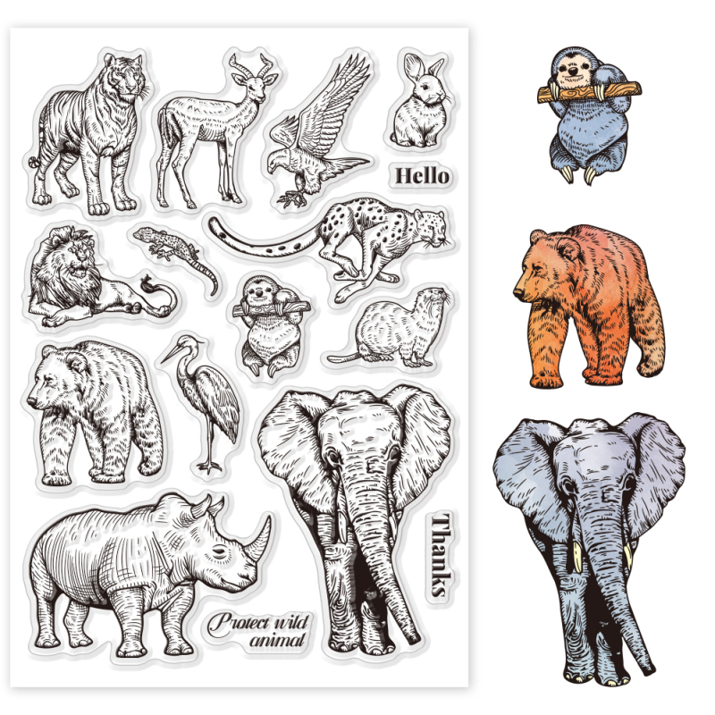 1pc fe-klare stempler til gør-det-selv scrapbooking blomster træ silikone stempelforseglinger gennemsigtige stempler til kortfremstilling fotoalbum: Lysegrøn