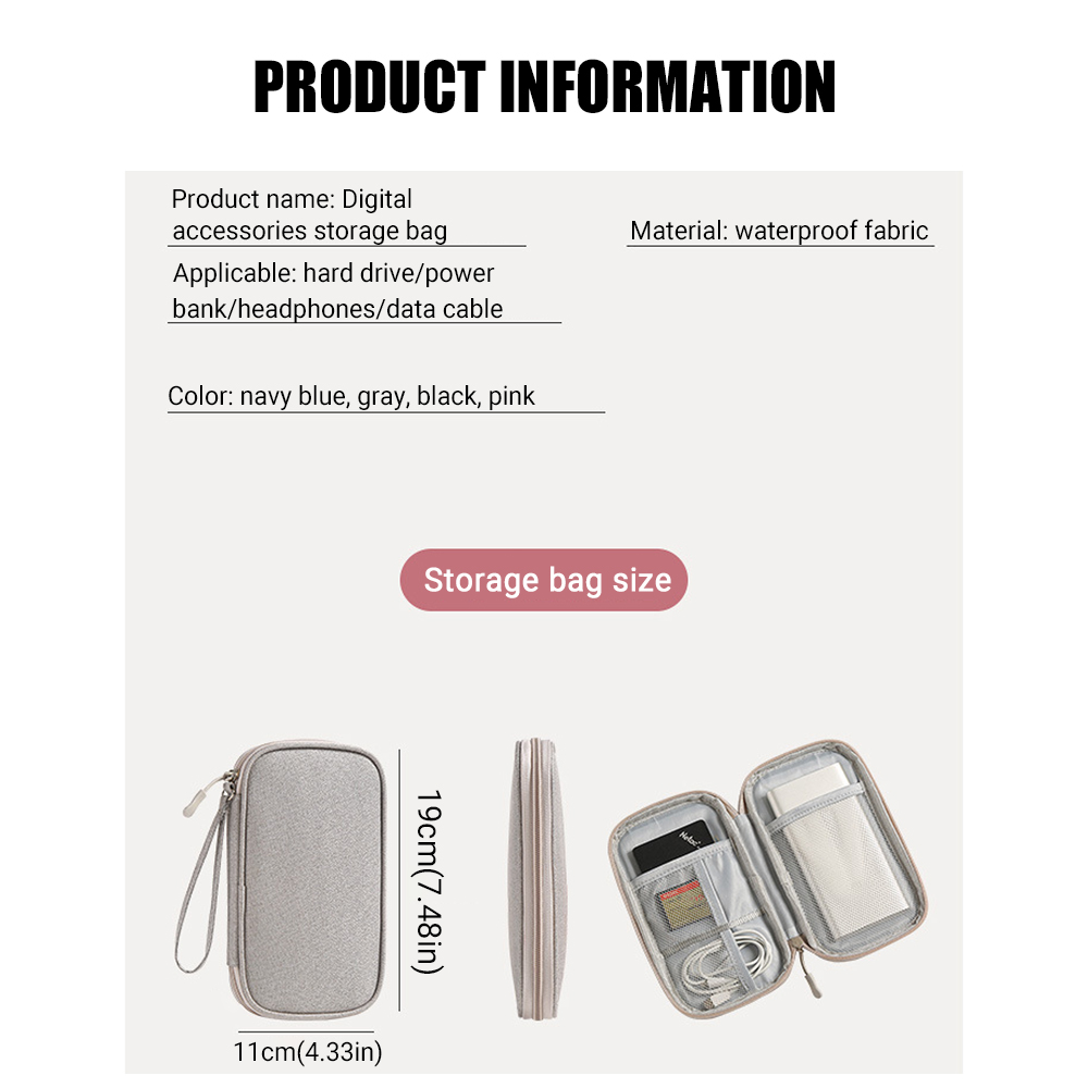 Reise tragbare digitale Zubehör Aufbewahrungstasche Organizer von Handytasche U Disk Ladebank Handy, Mobiltelefon Datenkabel Aufbewahrungstasche