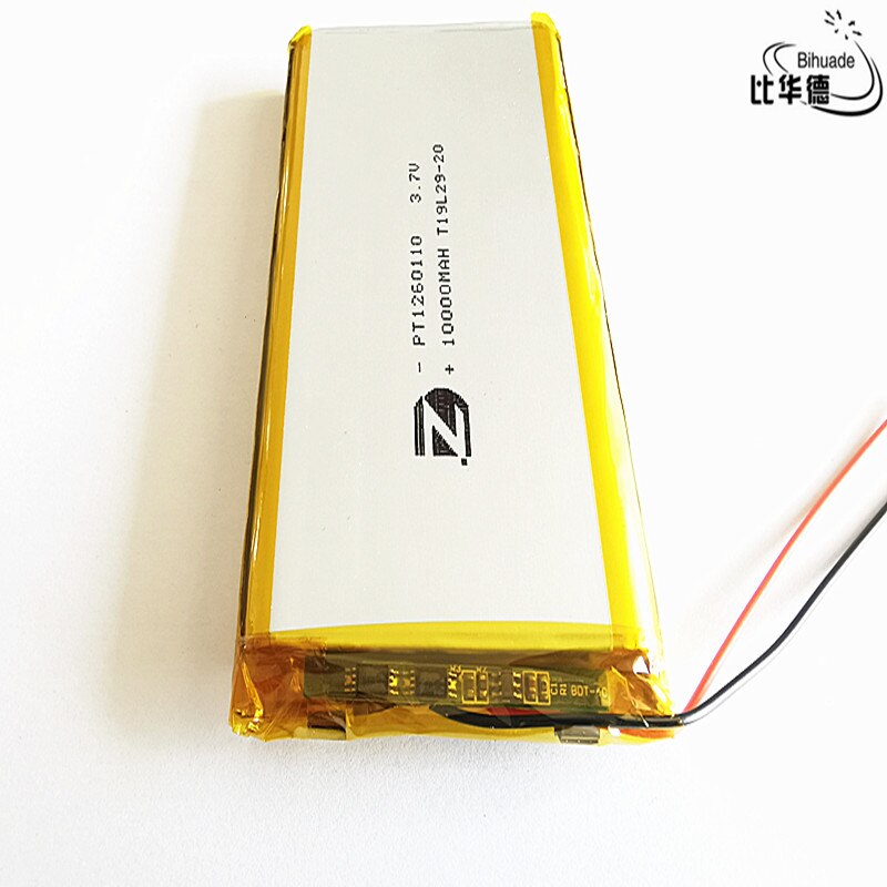 Good Qulity The latest battery 3.7V,10000mAH,1260110 Polymer lithium ion / Li-ion battery for TOY,POWER BANK,GPS