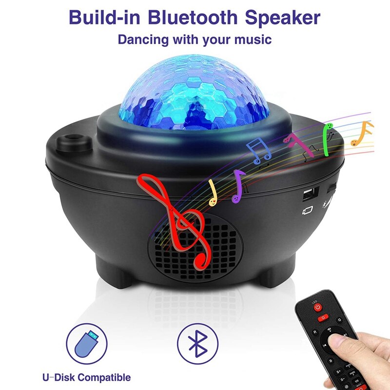 Led Star Projector Night Light Projector Met Afstandsbediening Bluetooth Speaker Ster Projector Voor Plafond