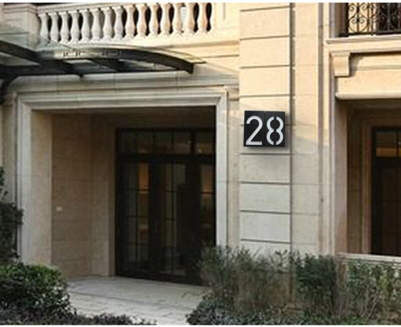 Solar Power LED Light Sign House Hotel Door Address Plaque Number Digits Plate Lampes Solaires Led Solaire Lamp Outdoor Home
