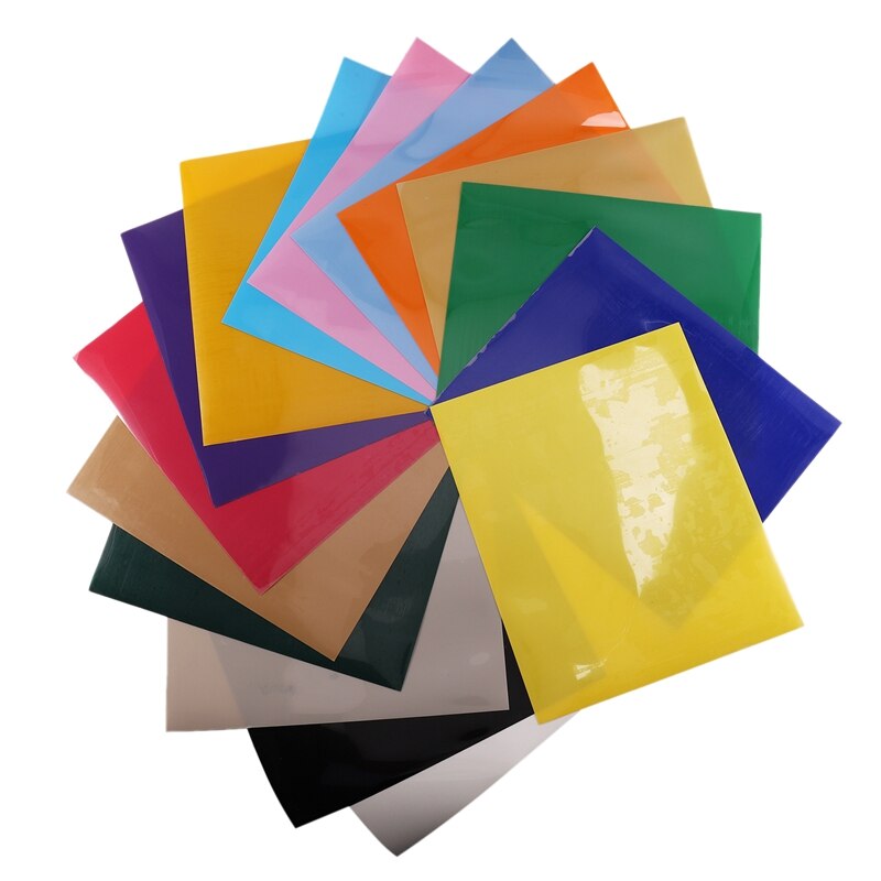 Vinil de transferência térmica para t-shirts ferro em htv para cricut e silhueta cameo 16pcs12 polegadas x 10 polegadas sortidas cores