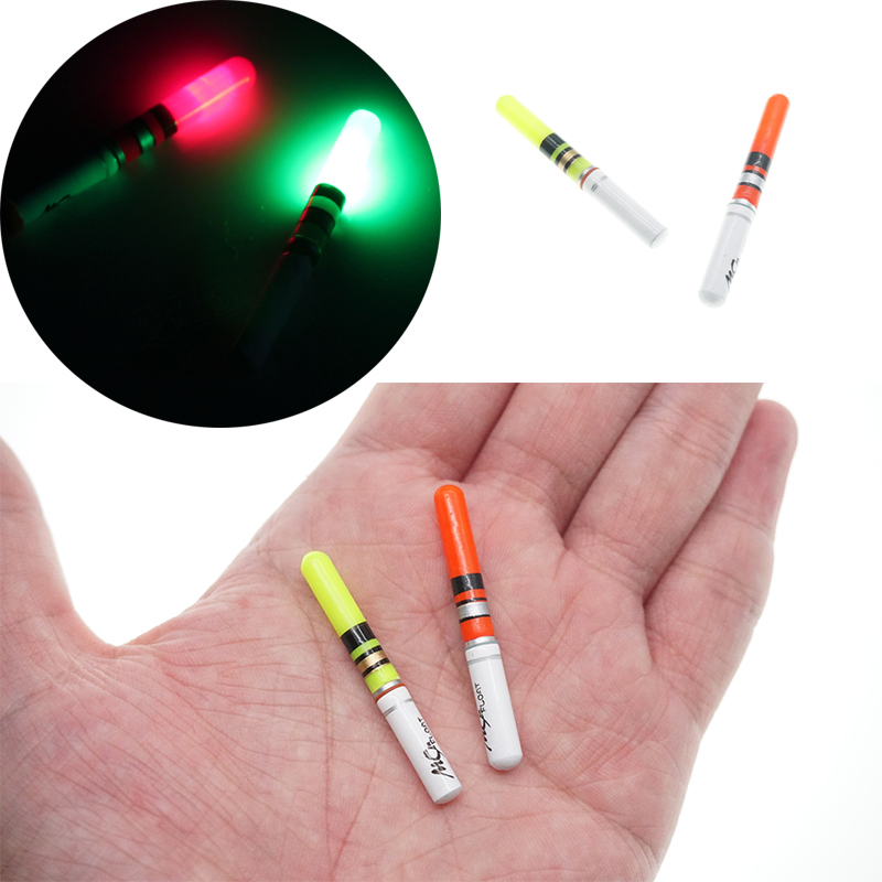 1pc led-ljussticka för fiskeflotta med batterirör nattfiskeredskap självlysande elektronisk flöte led elektriskt float