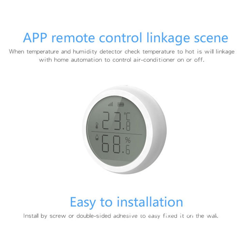 Tuya Zigbee Temperature and Humidity Sensor with LCD Screen Display Works Bluetooth Hygrothermograph Temperature Humidity Sensor