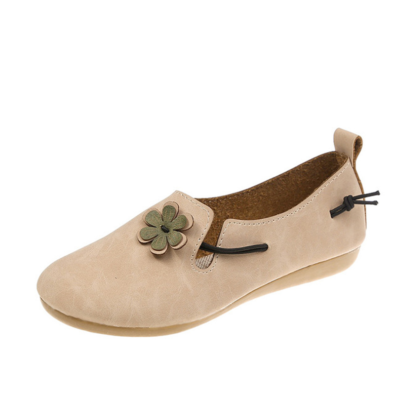 Kvinders efterårssko casual loafers rund tå mokkasiner slip on kvinde komfort platform kvindelige lejligheder dame sko: Lyserød / 5
