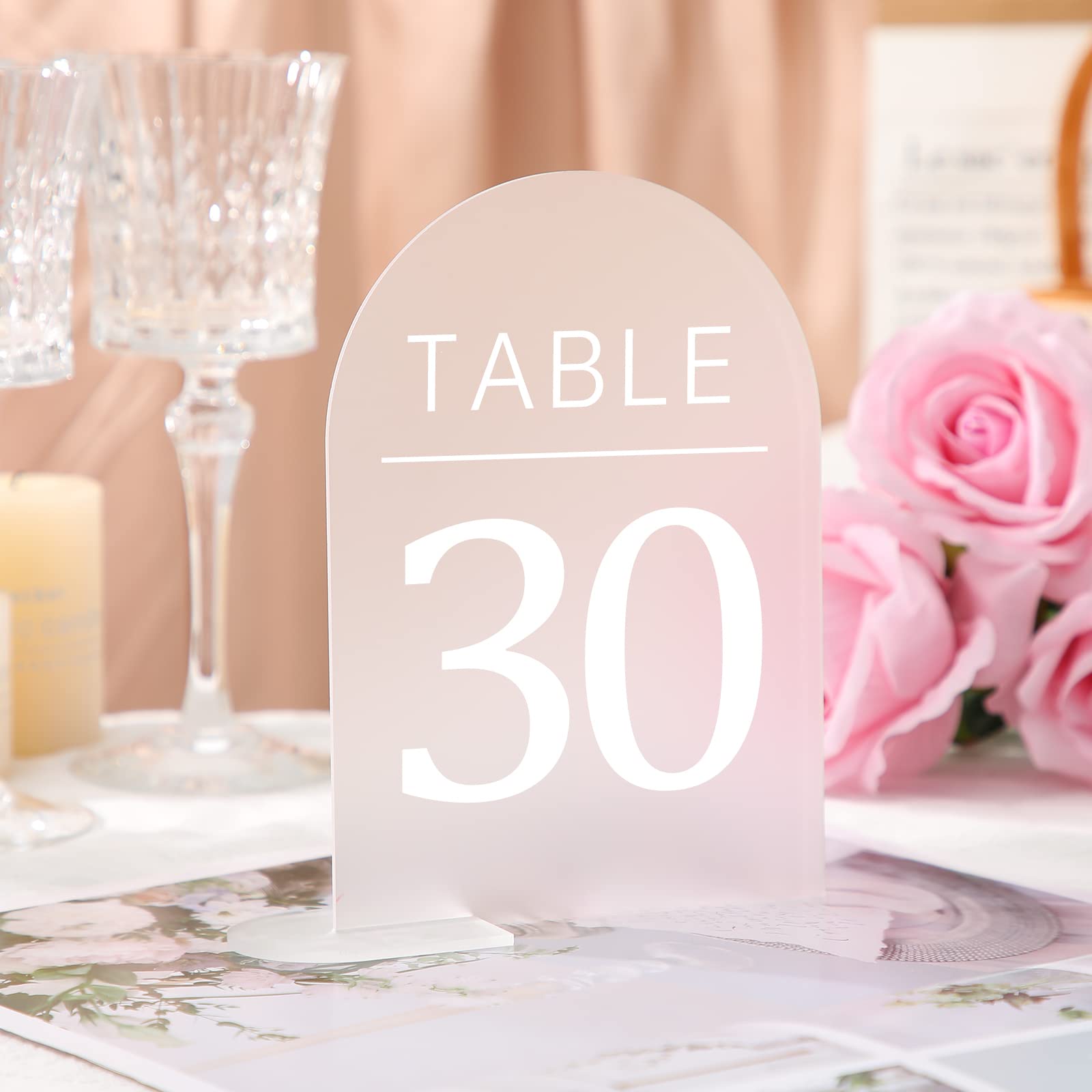 Panneau acrylique en arc transparent avec support, signes de nom vierges, porte-numéro de Table en arc, plaque pour décoration de mariage, 5 à 10 pièces