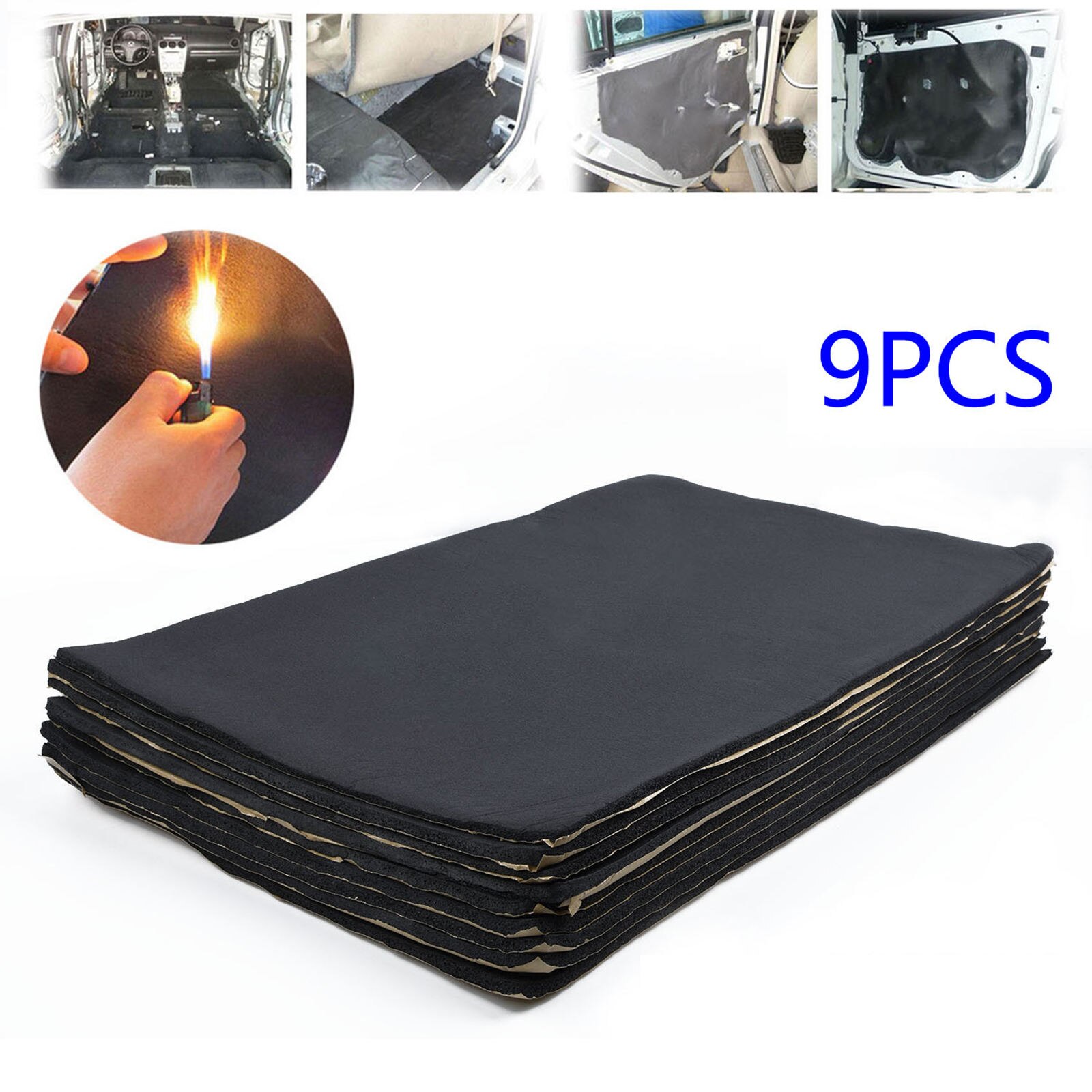 9Pc Self-Adhesive Car Sound Deadening Mat Sound Deadener Insulation Material