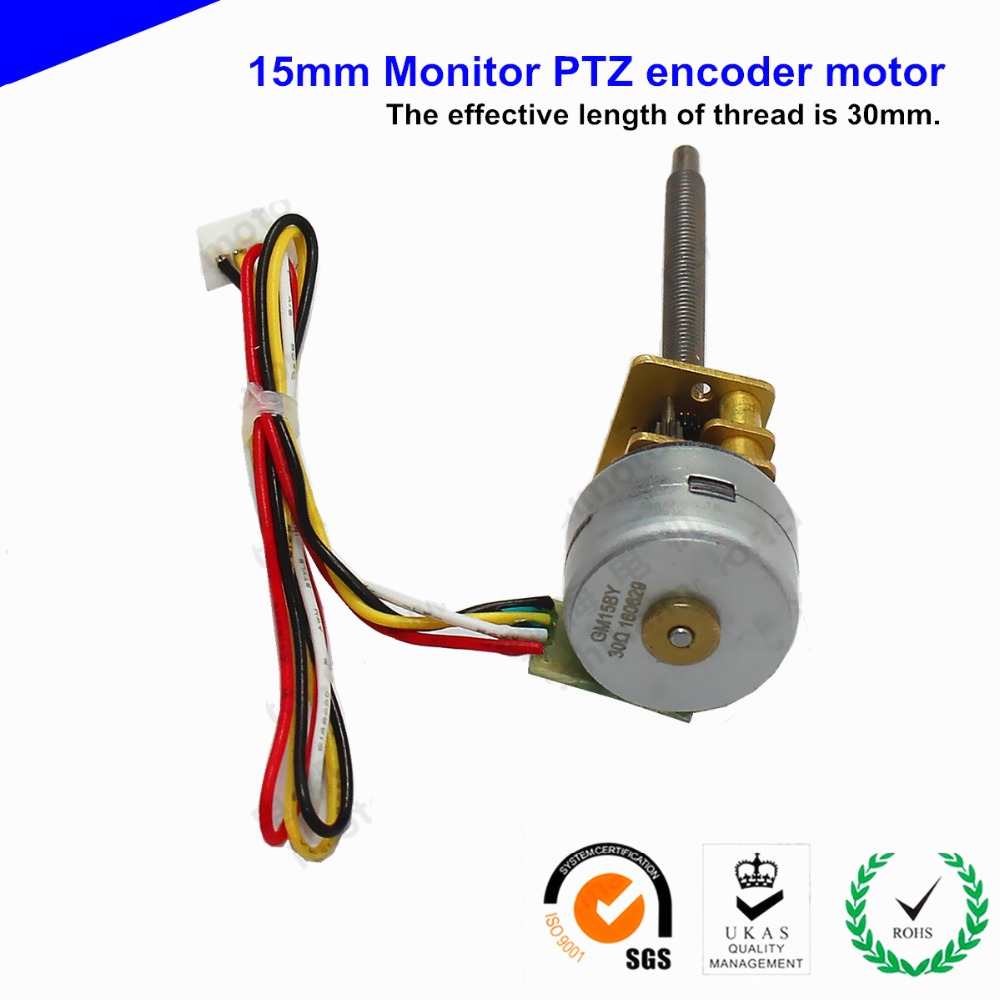 Monitor Ptz 15 Mm Met Encoder Alle Metal Gear Stappenmotor 15BY Micro-Hoek M3 * 0.5 Schroefdraad as Motor 50: 1