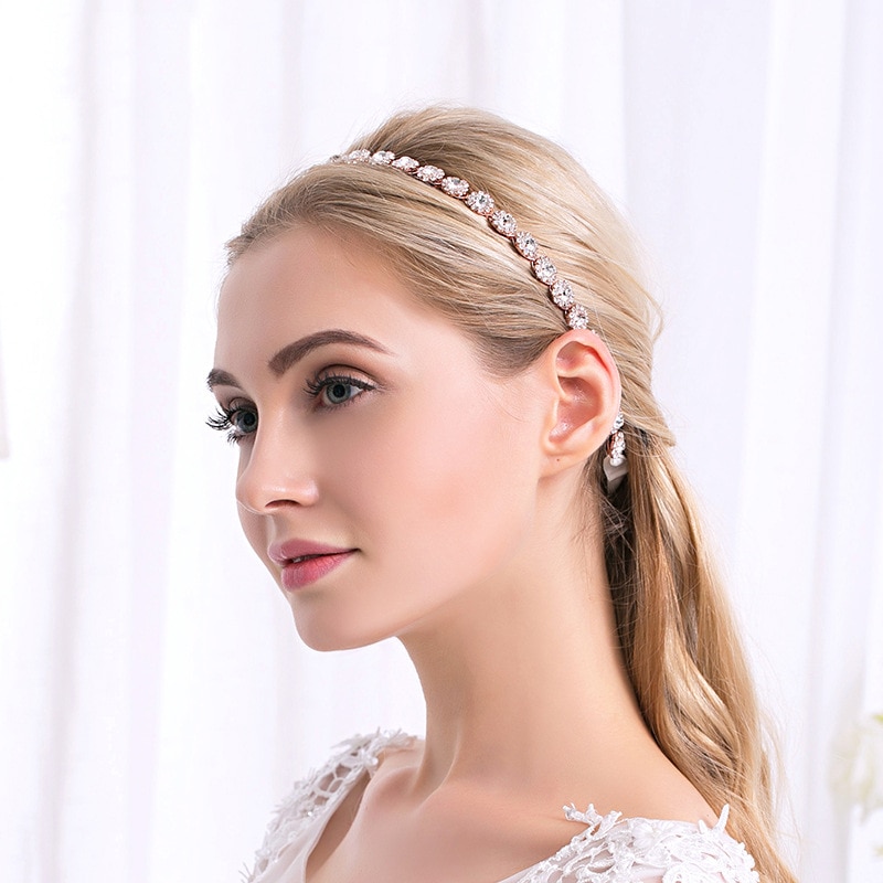 Forseven casamento jóias de cabelo luxo completo strass bandana moda feminina hairband nupcial acessórios