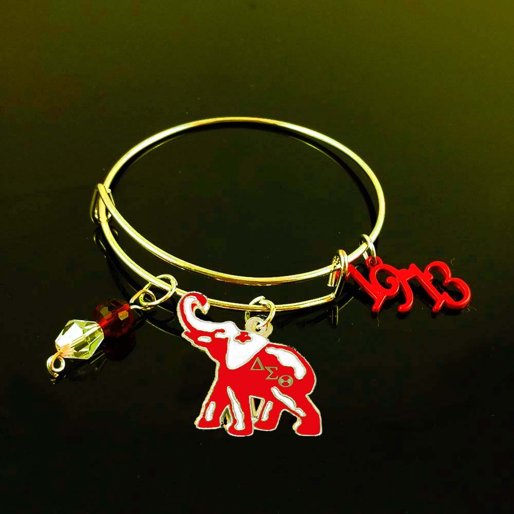 Rode Olifant 316L Rvs Vrouwen Sieraden Crystal Kralen Bangle Armbanden Voor Vrouwen: red  W gold