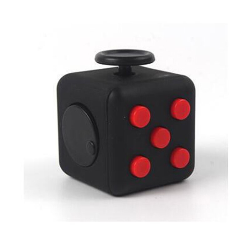 Min Cube Toy Vinyl Desk Finger Toys Squeeze Fun Stress Reliever 3.3cm Antistress Cube Toy Decompression Toy: Red Black