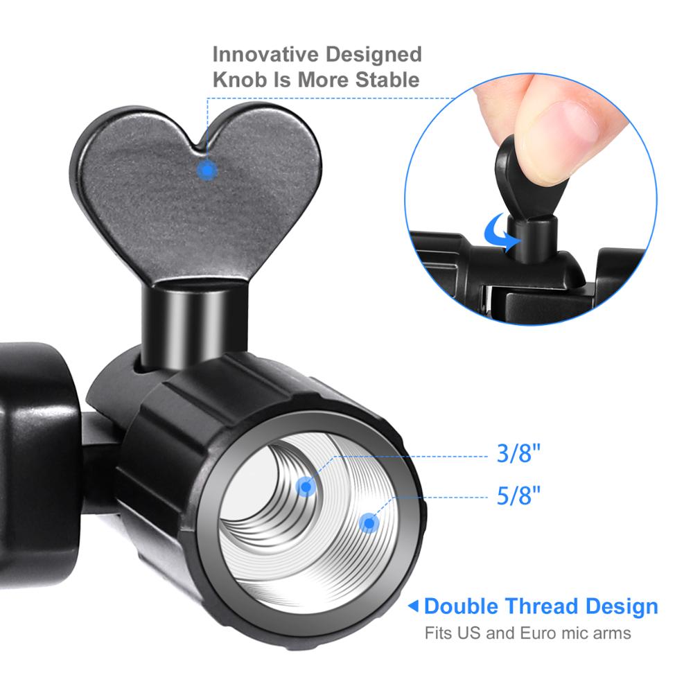 Shock Mount Stand Anti-Vibration Portable Lightweight Alloy Microphone Shock Mount Mic Holder for Studio Recording