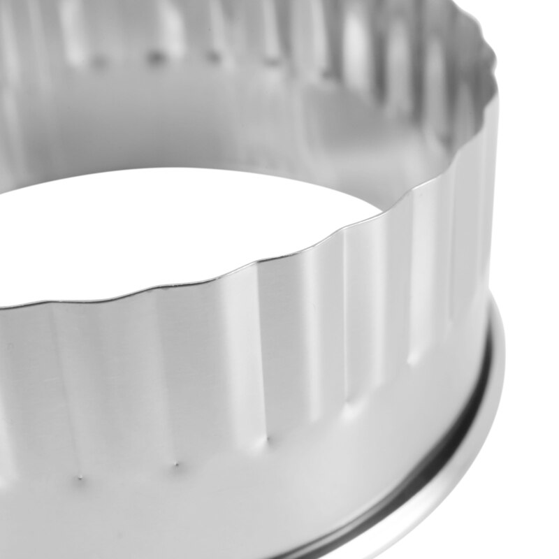 Stainless Steel Fluted Edge Round Cookie Biscuit Cutter Set 12 Pieces Graduated Ring Sizes