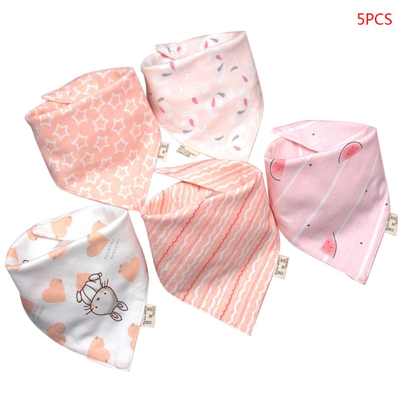 5 pz/pacco bavaglini per neonati in cotone bavaglino neonato sciarpa asciugamano per bambini ragazzi ragazze Bandana Saliva triangolo dribbling: Army Green