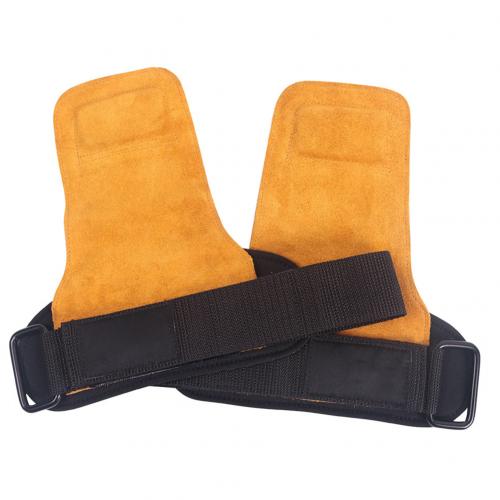 1Pc Gants De Levage De Poids En Cuir Crochet Poignée Fitness Poignet Crochet Sangle Gant Wrap pour Poignée De Musculation Formation: Marron