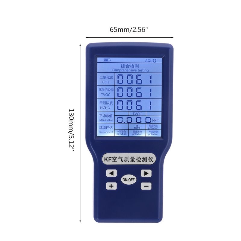 CO2 ppm Meters TVOC HCHO AQI Carbon Dioxide Detector Gas Analyzer Protable Air Tester Y98E