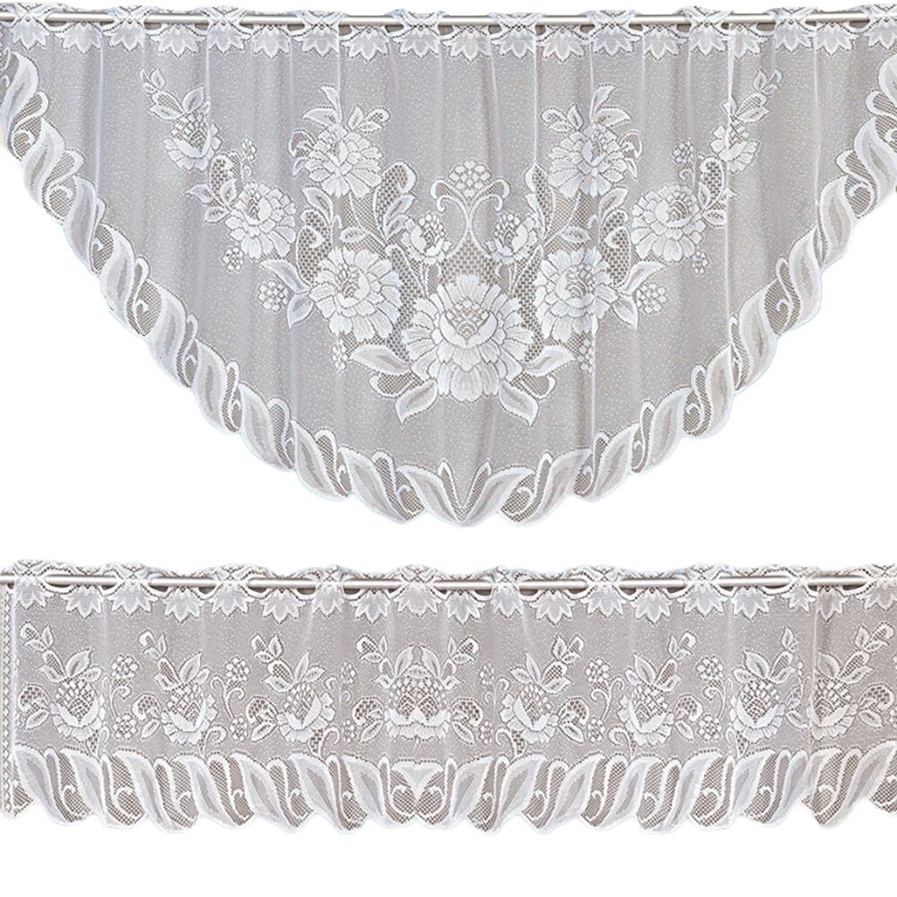 mode 2 STUKS Kant Koffie Cafe Venster Tier Gordijn Set Keuken Eetkamer Home Decor Lot 11.7: B