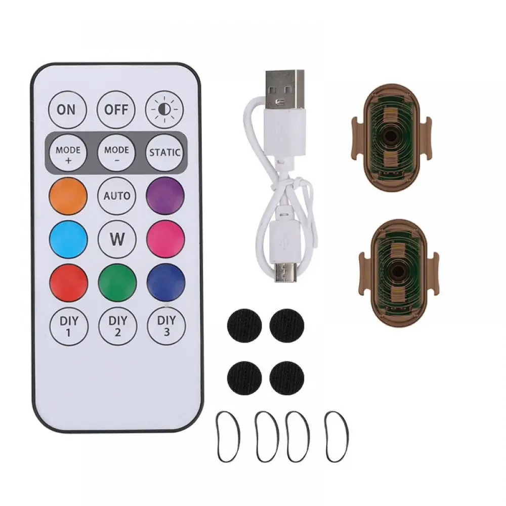 7 farver fjernbetjente rgb led fly strobe lys motorcykel lys led flash lys fly helikopter trådløse advarselslys: Elfenben